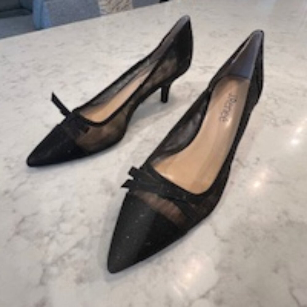 NWOT J. Renee "Brisa" Black Mesh Glitter Dress Pump in Size 8 - Picture 5 of 9